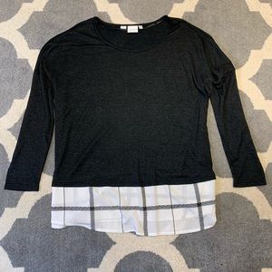 🔴 Junarose Knit Sweater with Faux Shirt Hem